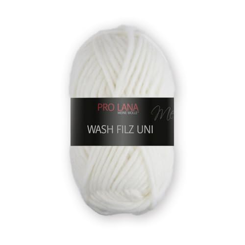 PRO LANA Wash-Filz Uni - Farbe: 101-50 g/ca. 50 m Wolle von PRO LANA