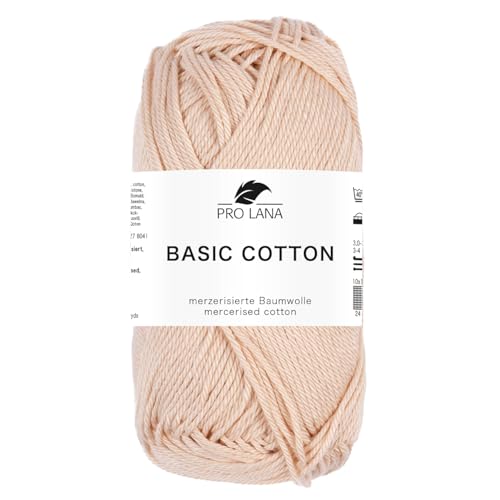 Pro Lana BASIC COTTON Baumwollgarn 50 g ideal für Kleidung, Spielzeug, Accessoires 125 m, Farbe:204 - haut Pro Lana BASIC COTTON Baumwollgarn 50 g ideal für Kleidung, Spielzeug, Accessoires 125 m, Farbe:204 - haut von PRO LANA