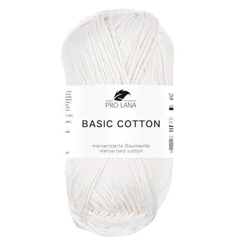 Pro Lana BASIC COTTON Baumwollgarn 50 g ideal für Kleidung, Spielzeug, Accessoires 125 m, Farbe:205 - soft creme Pro Lana BASIC COTTON Baumwollgarn 50 g ideal für Kleidung, Spielzeug, Accessoires 125 m, Farbe:205 - soft creme von PRO LANA