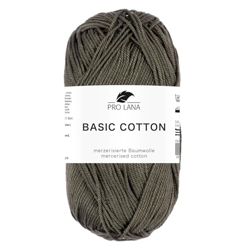 Pro Lana BASIC COTTON Baumwollgarn 50 g ideal für Kleidung, Spielzeug, Accessoires 125 m, Farbe:214 - fango Pro Lana BASIC COTTON Baumwollgarn 50 g ideal für Kleidung, Spielzeug, Accessoires 125 m, Farbe:214 - fango von PRO LANA