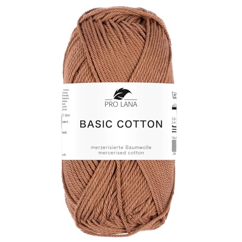 Pro Lana BASIC COTTON Baumwollgarn 50 g ideal für Kleidung, Spielzeug, Accessoires 125 m, Farbe:218 - nougat Pro Lana BASIC COTTON Baumwollgarn 50 g ideal für Kleidung, Spielzeug, Accessoires 125 m, Farbe:218 - nougat von PRO LANA