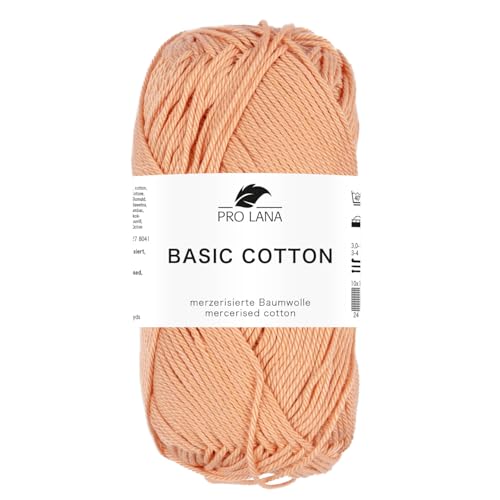 Pro Lana BASIC COTTON Baumwollgarn 50 g ideal für Kleidung, Spielzeug, Accessoires 125 m, Farbe:225 - apricot Pro Lana BASIC COTTON Baumwollgarn 50 g ideal für Kleidung, Spielzeug, Accessoires 125 m, Farbe:225 - apricot von PRO LANA