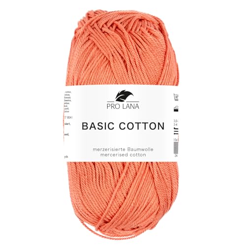 Pro Lana BASIC COTTON Baumwollgarn 50 g ideal für Kleidung, Spielzeug, Accessoires 125 m, Farbe:228 - scampi Pro Lana BASIC COTTON Baumwollgarn 50 g ideal für Kleidung, Spielzeug, Accessoires 125 m, Farbe:228 - scampi von PRO LANA