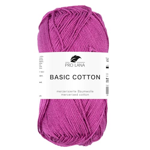 Pro Lana BASIC COTTON Baumwollgarn 50 g ideal für Kleidung, Spielzeug, Accessoires 125 m, Farbe:240 - fresie Pro Lana BASIC COTTON Baumwollgarn 50 g ideal für Kleidung, Spielzeug, Accessoires 125 m, Farbe:240 - fresie von PRO LANA