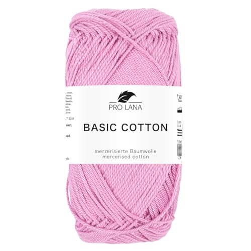 Pro Lana BASIC COTTON Baumwollgarn 50 g ideal für Kleidung, Spielzeug, Accessoires 125 m, Farbe:242 - blüte Pro Lana BASIC COTTON Baumwollgarn 50 g ideal für Kleidung, Spielzeug, Accessoires 125 m, Farbe:242 - blüte von PRO LANA