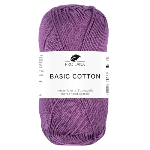 Pro Lana BASIC COTTON Baumwollgarn 50 g ideal für Kleidung, Spielzeug, Accessoires 125 m, Farbe:247 - hyazinth Pro Lana BASIC COTTON Baumwollgarn 50 g ideal für Kleidung, Spielzeug, Accessoires 125 m, Farbe:247 - hyazinth von PRO LANA
