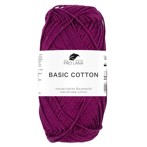Pro Lana BASIC COTTON Baumwollgarn 50 g ideal für Kleidung, Spielzeug, Accessoires 125 m, Farbe:248 - waldbeere Pro Lana BASIC COTTON Baumwollgarn 50 g ideal für Kleidung, Spielzeug, Accessoires 125 m, Farbe:248 - waldbeere von PRO LANA