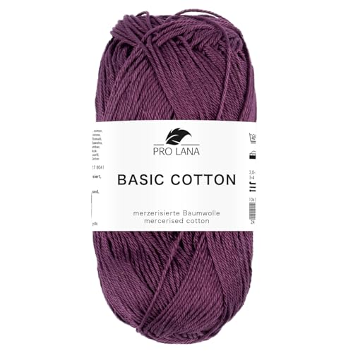 Pro Lana BASIC COTTON Baumwollgarn 50 g ideal für Kleidung, Spielzeug, Accessoires 125 m, Farbe:249 - burgund Pro Lana BASIC COTTON Baumwollgarn 50 g ideal für Kleidung, Spielzeug, Accessoires 125 m, Farbe:249 - burgund von PRO LANA