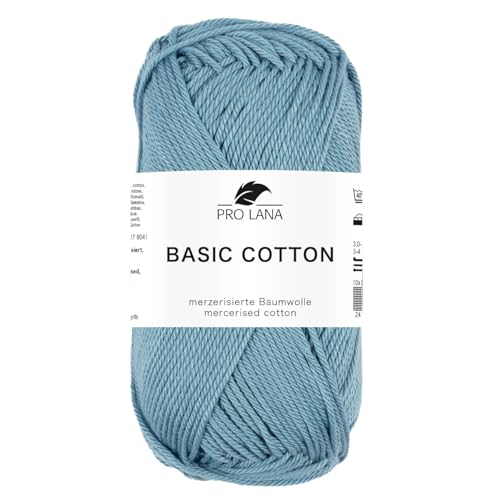 Pro Lana BASIC COTTON Baumwollgarn 50 g ideal für Kleidung, Spielzeug, Accessoires 125 m, Farbe:267 - kachelblau Pro Lana BASIC COTTON Baumwollgarn 50 g ideal für Kleidung, Spielzeug, Accessoires 125 m, Farbe:267 - kachelblau von PRO LANA