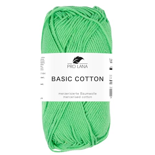 Pro Lana BASIC COTTON Baumwollgarn 50 g ideal für Kleidung, Spielzeug & Accessoires 125 m, Farbe:270 - maigrün Pro Lana BASIC COTTON Baumwollgarn 50 g ideal für Kleidung, Spielzeug & Accessoires 125 m, Farbe:270 - maigrün von PRO LANA