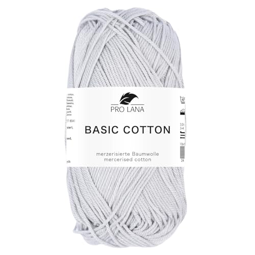 Pro Lana BASIC COTTON Baumwollgarn 50 g ideal für Kleidung, Spielzeug & Accessoires 125 m, Farbe:291 - nebel Pro Lana BASIC COTTON Baumwollgarn 50 g ideal für Kleidung, Spielzeug & Accessoires 125 m, Farbe:291 - nebel von PRO LANA