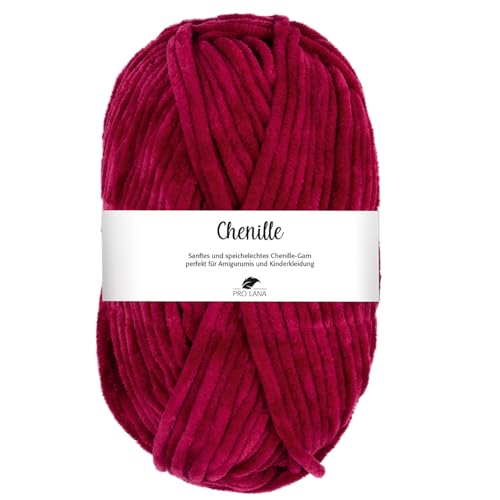 Pro Lana CHENILLE 100 g samtig weiche und stabile Chenille Wolle 110 m, Farbe:038 - bordeaux von PRO LANA