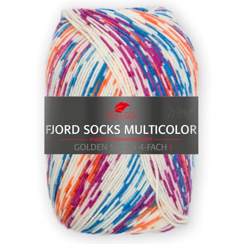 Pro Lana FJORD SOCKS MULTICOLOR 100 g 4-fach Sockenwolle mit einem einzigartigen Fjordmuster 425 m, Farbe:485 Pro Lana FJORD SOCKS MULTICOLOR 100 g 4-fach Sockenwolle mit einem einzigartigen Fjordmuster 425 m, Farbe:485 von PRO LANA