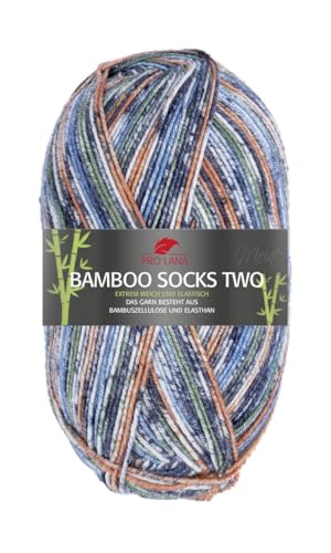 Pro Lana Sockenwolle,Bamboo Socks 100g/400m, 63% Polyacryl, 30% Viskose, 7% Polyester, 4-fädig, Nachhaltig (1015) von PRO LANA