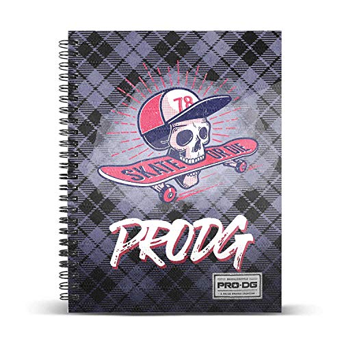 PRODG Skull-DIN A4 Rasterpapier Notizbuch von PRODG