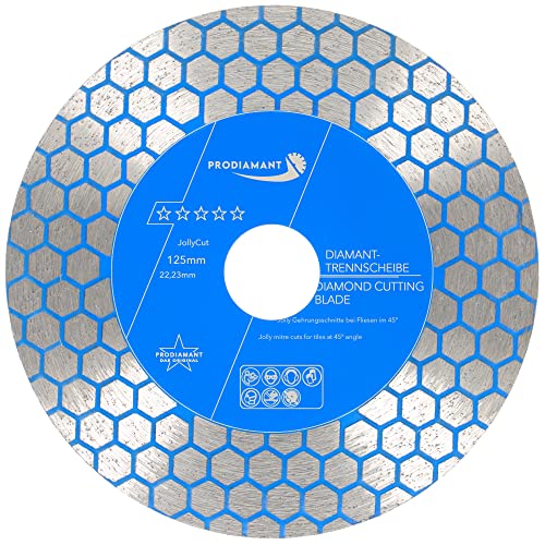 PRODIAMANT Diamant Fliesenscheibe 125mm für Jolly-Schnitte - Diamanttrennscheibe 125 mm x 22,23 mm für 45 Grad Schneiden, Fasen und Schleifen von Fliese, Feinsteinzeug PRODIAMANT Diamant Fliesenscheibe 125mm für Jolly-Schnitte - Diamanttrennscheibe 125 mm x 22,23 mm für 45 Grad Schneiden, Fasen und Schleifen von Fliese, Feinsteinzeug von PRODIAMANT