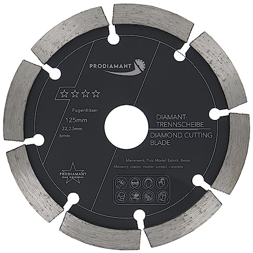 PRODIAMANT Fugenfräser ø 125mm Breite 6mm Frässcheibe für Mauerwerk Mörtel Fugen und Putz 10mm Segmenthöhe PRODIAMANT Fugenfräser ø 125mm Breite 6mm Frässcheibe für Mauerwerk Mörtel Fugen und Putz 10mm Segmenthöhe von PRODIAMANT
