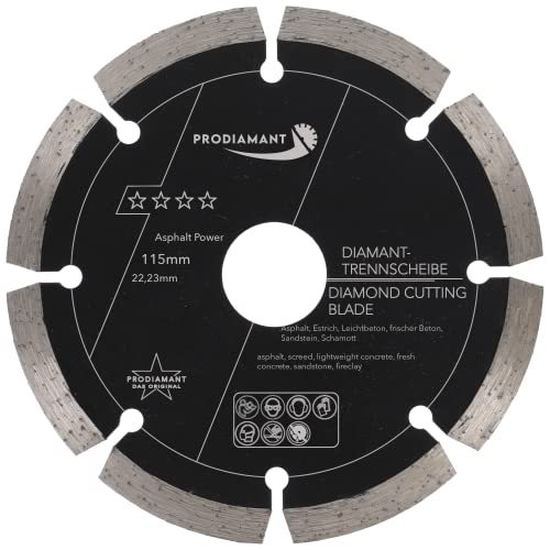 PRODIAMANT Diamantscheibe 115 mm x 22,2 mm Abrasiv für Straßen, Asphalt, Estrich, Leichtbeton, frischer Beton, Sandstein und Schamott PRODIAMANT Diamantscheibe 115 mm x 22,2 mm Abrasiv für Straßen, Asphalt, Estrich, Leichtbeton, frischer Beton, Sandstein und Schamott von PRODIAMANT