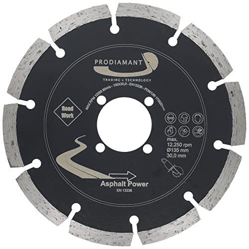 PRODIAMANT Diamantscheibe 135 mm x 30 mm Abrasiv für Straßen, Asphalt, Estrich, Leichtbeton, frischer Beton, Sandstein und Schamott PRODIAMANT Diamantscheibe 135 mm x 30 mm Abrasiv für Straßen, Asphalt, Estrich, Leichtbeton, frischer Beton, Sandstein und Schamott von PRODIAMANT