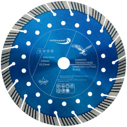 PRODIAMANT Diamanttrennscheibe B400 Eagle 230 x 22,2 mm speziell für Ziegel Dachpfannen & Beton sehr schnittiges hohes Segment PRODIAMANT Diamanttrennscheibe B400 Eagle 230 x 22,2 mm speziell für Ziegel Dachpfannen & Beton sehr schnittiges hohes Segment von PRODIAMANT