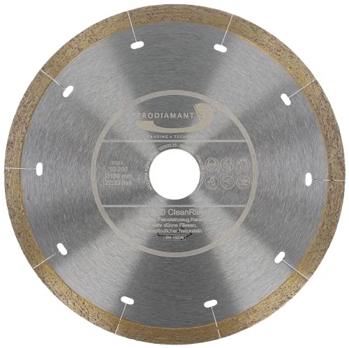 PRODIAMANT FD30 CleanRim Diamant Fliesenscheibe 150mm für dünnes Feinsteinzeug, Großformat, Naturstein Marmor Schiefer und Granit von PRODIAMANT