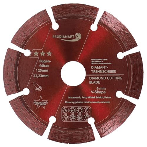 PRODIAMANT Fugenfräser 125 mm Breite 6 mm V-Segment Dachform für Fugen Beton & Mauerwerk PRODIAMANT Fugenfräser 125 mm Breite 6 mm V-Segment Dachform für Fugen Beton & Mauerwerk von PRODIAMANT