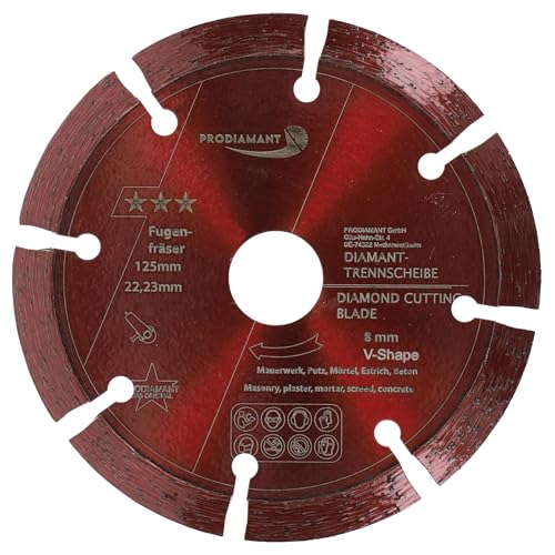 PRODIAMANT Fugenfräser 125 mm Breite 8 mm V-Segment Dachform für Fugen Beton & Mauerwerk PRODIAMANT Fugenfräser 125 mm Breite 8 mm V-Segment Dachform für Fugen Beton & Mauerwerk von PRODIAMANT