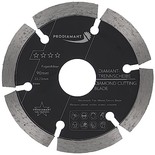 PRODIAMANT Fugenfräser ø 90 mm Breite 6mm für Mörtel Beton Mauerwerk und Putz 10mm Diamantsegment Profiqualität PRODIAMANT Fugenfräser ø 90 mm Breite 6mm für Mörtel Beton Mauerwerk und Putz 10mm Diamantsegment Profiqualität von PRODIAMANT