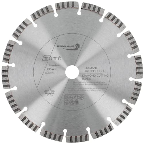 PRODIAMANT Laser Diamanttrennscheibe 230mm Beton Stahlbeton Stein und Ziegel Diamant Turbo-Segmente lasergeschweißt PRODIAMANT Laser Diamanttrennscheibe 230mm Beton Stahlbeton Stein und Ziegel Diamant Turbo-Segmente lasergeschweißt von PRODIAMANT