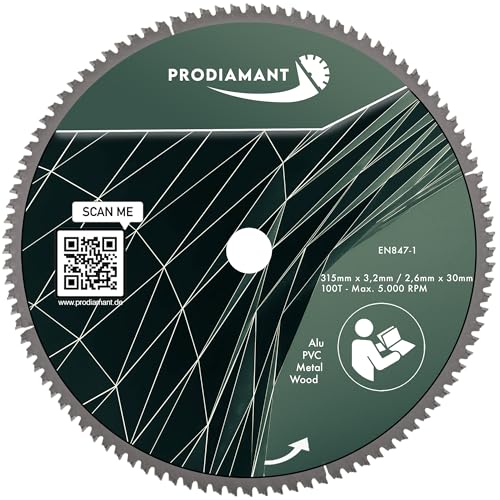 PRODIAMANT Multi Sägeblatt 315 x 30 mm Hartmetallsägeblatt für Holz, Alu, Kunstoff und Laminat mit HM TCT Zähnen für Tischsäge Kappsäge und Kreissäge PRODIAMANT Multi Sägeblatt 315 x 30 mm Hartmetallsägeblatt für Holz, Alu, Kunstoff und Laminat mit HM TCT Zähnen für Tischsäge Kappsäge und Kreissäge von PRODIAMANT