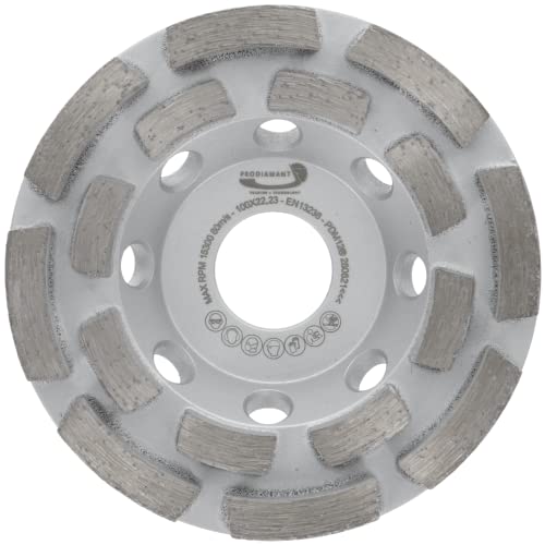 PRODIAMANT Premium Diamant-Schleiftopf Beton universal 100 mm x 22,2 mm Schleifscheibe doppelreihig, gedrehter Präzisionsträger PRODIAMANT Premium Diamant-Schleiftopf Beton universal 100 mm x 22,2 mm Schleifscheibe doppelreihig, gedrehter Präzisionsträger von PRODIAMANT