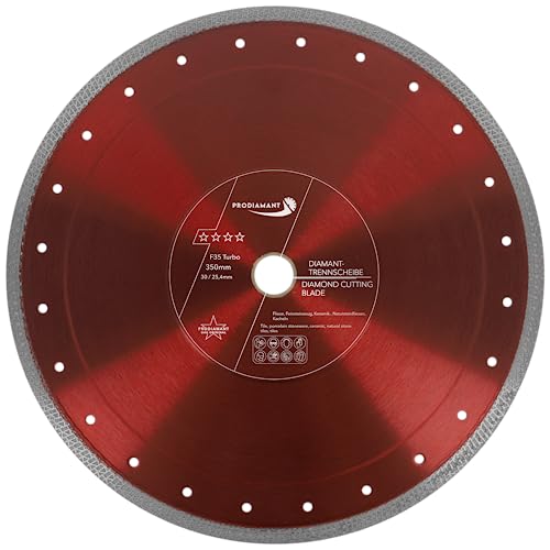 PRODIAMANT Premium Diamanttrennscheibe Fliese Feinsteinzeug 350 mm x 30 mit Ring 25,4 mm 350mm Fliesenscheibe für Tischmaschinen PRODIAMANT Premium Diamanttrennscheibe Fliese Feinsteinzeug 350 mm x 30 mit Ring 25,4 mm 350mm Fliesenscheibe für Tischmaschinen von PRODIAMANT