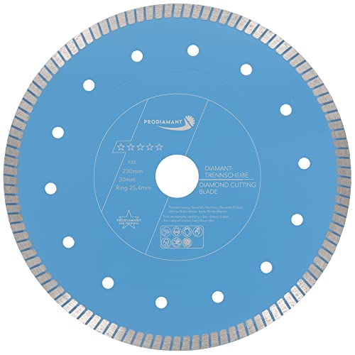 PRODIAMANT Profi Diamant Fliesenscheibe ø 230mm F33 Bohrung 30mm mit Distanzring 25,4mm Natursteine Granit Kremik und Fliesen für Wassersäge und Fliesenschneider PRODIAMANT Profi Diamant Fliesenscheibe ø 230mm F33 Bohrung 30mm mit Distanzring 25,4mm Natursteine Granit Kremik und Fliesen für Wassersäge und Fliesenschneider von PRODIAMANT