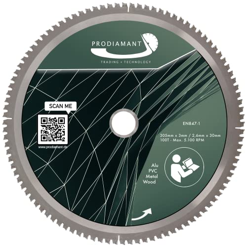 PRODIAMANT Sägeblatt 305mm x 30mm für Holz, Metall & Alu - kompatibel mit Gehrungssäge & Tischkreissäge - Tischkreissägeblatt 305 mm mit hochwertigen Hartmetall Zähnen PRODIAMANT Sägeblatt 305mm x 30mm für Holz, Metall & Alu - kompatibel mit Gehrungssäge & Tischkreissäge - Tischkreissägeblatt 305 mm mit hochwertigen Hartmetall Zähnen von PRODIAMANT