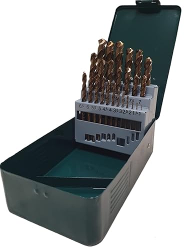 PROFFI Bohrer Set - 1.0-13.0 mm 25 Stück M35 HSS Cobalt Bohrer für Gehärteten Stahl – HSSCo5% RTi - Ideal als Metallbohrer Bohrer Edelstahl und Baustahl Gusseisen Karbon Plastik und Holz von PROFFI anno 1957