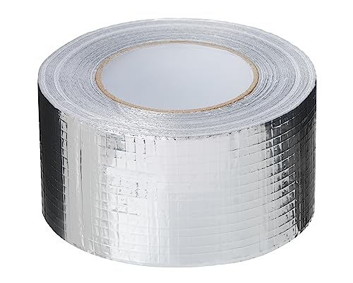 PROFIVENT.DE VERSTÄRKTES ALUMINIUMBAND Hitzebeständiges Wasserdichtes Alu Klebeband zum Reparieren von Metalloberflächen Dampfsperre Klebeband netzverstärkt Belüftung Isolierung (48mm/45m) von PROFIVENT.DE