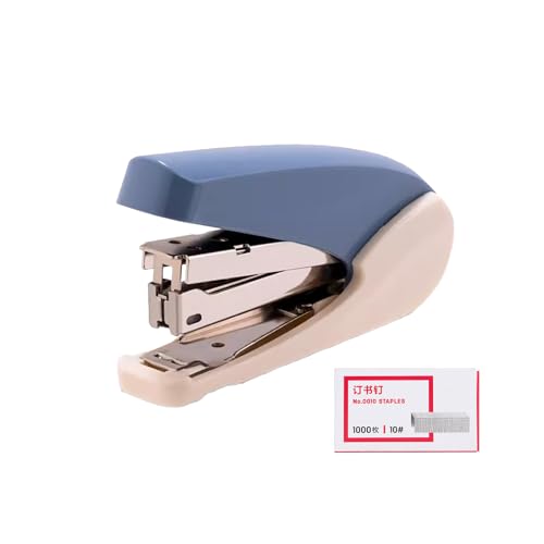 PROMISE FLOURISH Arbeitssparendes Heftgerät, Bürohefter mit 15 Blatt Kapazität, eingebauter Heftklammerentferner für Büro, Schule, Zuhause (blau) von PROMISE FLOURISH