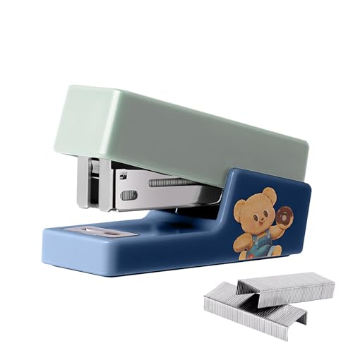 PROMISE FLOURISH Bear Heftgerät für Büro und Schreibtisch, kleine, mühelose Heftgeräte mit 830 Heftklammern (grün) von PROMISE FLOURISH