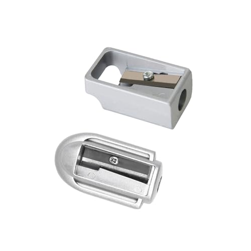 PROMISE FLOURISH Bleistiftspitzer Mini-Bleistiftspitzer, Einloch-Zink-Legierung, Bleistiftspitzer für Zuhause, Schule, Büro (quadratisch, rund) von PROMISE FLOURISH