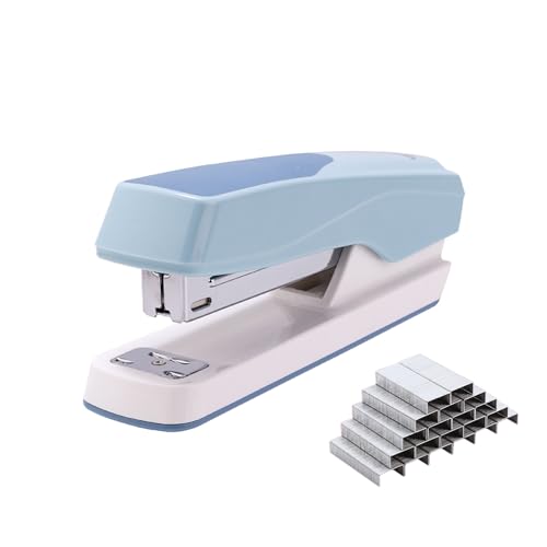 PROMISE FLOURISH Bürohefter mit 100 Heftklammern, ergonomischer Heftgerät, 2 Bindemodi (Blau) von PROMISE FLOURISH