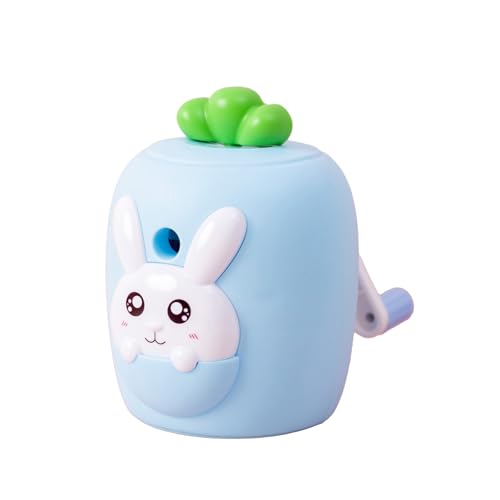 PROMISE FLOURISH Bunny Bleistiftspitzer, manueller Dreh-Bleistiftspitzer für Schule, Büro, Zuhause (blau) von PROMISE FLOURISH
