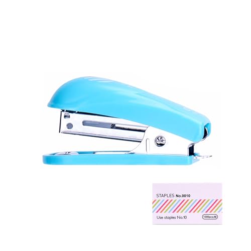 PROMISE FLOURISH Heftgerät mit Heftklammerentferner, 12 Blatt Kapazität, Mini-Tacker mit 1000 Heftklammern (Blau) von PROMISE FLOURISH