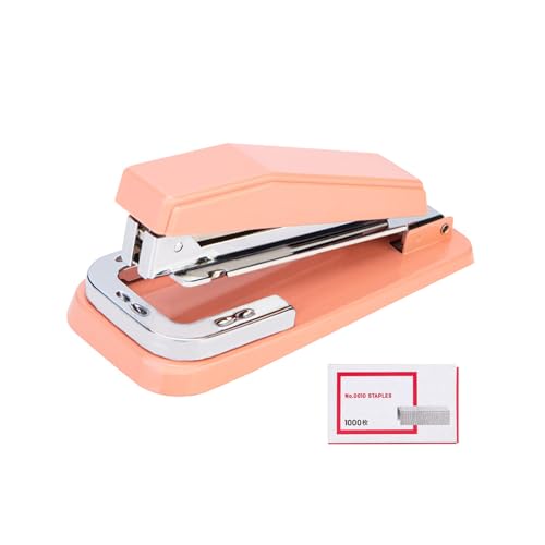 PROMISE FLOURISH Heftgeräte Drehhefter mit 1000 Heftklammern, 360 Grad drehbarer Heftgerät für Büro, Schule, Zuhause (Rosa) von PROMISE FLOURISH