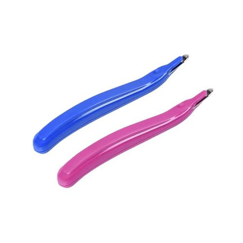 PROMISE FLOURISH Heftklammerentferner, professioneller magnetischer Heftklammerentferner, universeller Abzieher, gummierter Heftklammerentferner, Werkzeug für Büro, Schule, Zuhause (Blau/Rosa) von PROMISE FLOURISH