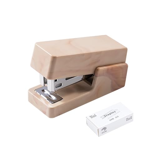 PROMISE FLOURISH Mini Art Heftgerät mit 20 Blatt Kapazität, Büro-Desktop-Hefter mit 830 Heftklammern (Braun) von PROMISE FLOURISH