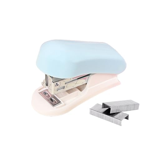 PROMISE FLOURISH Mini-Heftgerät mit Heftklammerentferner, Desktop-Hefter mit 1 Box Heftklammern (Blau) von PROMISE FLOURISH