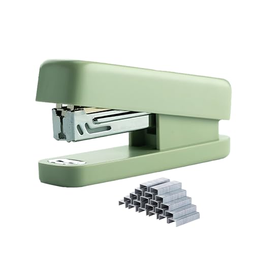 PROMISE FLOURISH Mini-Schreibtisch-Heftgerät-Set, 1000 Standardklammern, kompaktes Reisehefter für Büro, Schule, Zuhause (grün) von PROMISE FLOURISH