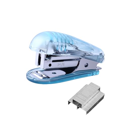 PROMISE FLOURISH Mini-Tacker mit Klammerentferner, sparen Sie Mühe Hefter mit 1000 Heftklammern (Blau) von PROMISE FLOURISH