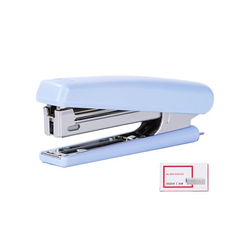 PROMISE FLOURISH Mini-Tacker mit Klammerentferner und 1000 Heftklammern, staufreies Heftgerät-Set (blau) von PROMISE FLOURISH