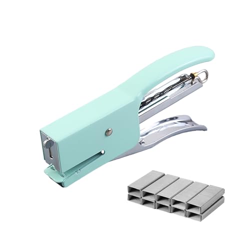 PROMISE FLOURISH Müheloses Handhefter und 1 Box Heftklammern, ergonomischer Desktop-Hefter für 25 Blatt Kapazität (grün) von PROMISE FLOURISH